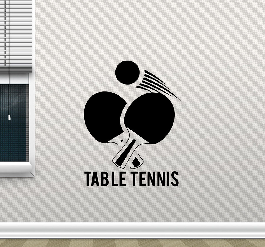 Table Tennis Illustration - Tennis Da tavolo Da Parete Sticker