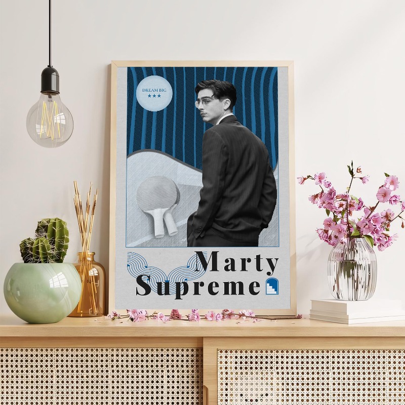 Poster del Film Marty Supreme  - Table Tennis Illustration recensione e prezzo